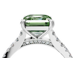 White gold Fancy Green Asscher  Solitaire Pave Diamond Engagement Ring with Prong Setting_22