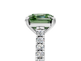 White gold Fancy Green Asscher  Solitaire Pave Diamond Engagement Ring with Prong Setting_23