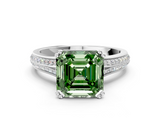 White gold Fancy Green Asscher  Solitaire Pave Split Shank Engagement Ring with Six-Prong Setting_17