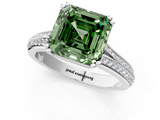 White gold Fancy Green Asscher  Solitaire Pave Split Shank Engagement Ring with Six-Prong Setting_18