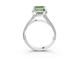 White gold Fancy Green Asscher  Solitaire Pave Split Shank Ring with Four-Prong Setting_96