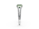 White gold Fancy Green Asscher  Solitaire Split Shank Pavé Diamond Engagement Ring_2