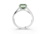 White gold Fancy Green Asscher  Solitaire Split Shank Pavé Diamond Engagement Ring_3