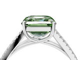 White gold Fancy Green Asscher  Solitaire Split Shank Pavé Diamond Engagement Ring_4