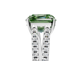White gold Fancy Green Asscher  Solitaire Split Shank Pavé Diamond Engagement Ring_5