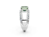 White gold Fancy Green Asscher  Solitaire Split Shank Pave Diamond Ring_48