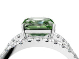 White gold Fancy Green Asscher  Solitaire Split Shank Pave Diamond Ring_50