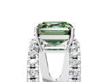 White gold Fancy Green Asscher  Solitaire Split Shank Pave Diamond Ring_51