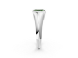 White gold Fancy Green Asscher  Solitaire Tension Set Diamond Ring_2