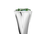 White gold Fancy Green Asscher  Solitaire Tension Set Diamond Ring_5