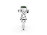 White gold Fancy Green Asscher  Solitaire Twist Band Pavé Diamond Engagement Ring_17