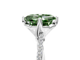 White gold Fancy Green Asscher  Solitaire Twist Band with Pavé Diamonds and Four-Prong Setting_116