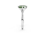 White gold Fancy Green Asscher  Solitaire Twist Band with Pavé Diamonds and Four-Prong Setting_154