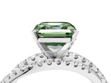 White gold Fancy Green Asscher  Solitaire Twist Band with Pavé Setting and Four-Prong Setting_4