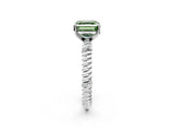 White gold Fancy Green Asscher  Solitaire Twisted Band Prong Set Engagement Ring_57