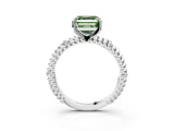 White gold Fancy Green Asscher  Solitaire Twisted Band Prong Set Engagement Ring_58