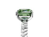 White gold Fancy Green Asscher  Solitaire Twisted Band Prong Set Engagement Ring_60