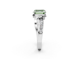 White gold Fancy Green Asscher  Solitaire Twisted Band with Prong Setting_23