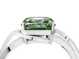 White gold Fancy Green Asscher  Solitaire Twisted Band with Prong Setting_25