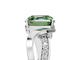 White gold Fancy Green Asscher  Solitaire Twisted Band with Prong Setting_25