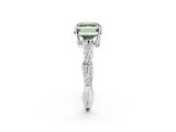 White gold Fancy Green Asscher  Solitaire Twisted Pave Diamond Ring with Four-Prong Setting_14