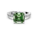 White gold Fancy Green Asscher  Solitaire with Pavé Band and Four-Prong Setting_29