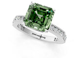 White gold Fancy Green Asscher  Solitaire with Pavé Band and Four-Prong Setting_30