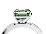 White gold Fancy Green Asscher  Solitaire with Pavé Band and Four-Prong Setting_33