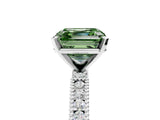 White gold Fancy Green Asscher  Solitaire with Pavé Band and Four-Prong Setting_34