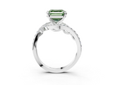 White gold Fancy Green Asscher  Solitaire with Pavé Twist Band and Four-Prong Setting_1
