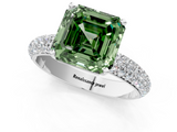 White gold Fancy Green Asscher  Solitaire with Pave Band and Four-Prong Setting_21