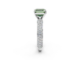 White gold Fancy Green Asscher  Solitaire with Pave Band and Four-Prong Setting_22