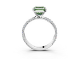 White gold Fancy Green Asscher  Solitaire with Pave Band and Four-Prong Setting_23