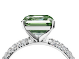 White gold Fancy Green Asscher  Solitaire with Pave Band and Four-Prong Setting_24
