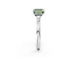 White gold Fancy Green Asscher  Solitaire with Tapered Baguette Side Stones on a Classic Band with Four-Prong Setting_2