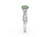 White gold Fancy Green Asscher  Three-Stone Diamond Ring with Pavé Split Shank and Four-Prong Setting_19