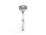 White gold Fancy Green Asscher  and Emerald Cut Toi Moi Ring with Prong Setting_31