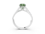 White gold Fancy Green Cushion  Brilliant Channel-Set Solitaire Ring with Four-Prong Setting_39