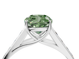 White gold Fancy Green Cushion  Brilliant Channel-Set Solitaire Ring with Four-Prong Setting_40