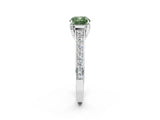 White gold Fancy Green Cushion  Brilliant Cut Diamond Engagement Ring with Pavé Band and Four-Prong Setting_50