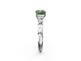 White gold Fancy Green Cushion  Brilliant Cut Diamond Five-Stone Prong Set Engagement Ring with Channel Band_5