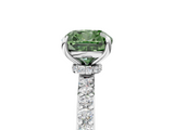 White gold Fancy Green Cushion  Brilliant Pavé Band Solitaire with Four-Prong Setting_87