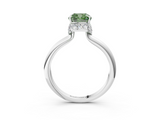 White gold Fancy Green Cushion  Brilliant Solitaire Engagement Ring with Six-Prong Setting and Classic Band_23