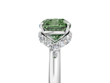 White gold Fancy Green Cushion  Brilliant Solitaire Engagement Ring with Six-Prong Setting and Classic Band_25