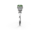 White gold Fancy Green Cushion  Brilliant Solitaire with Pave Band and Four-Prong Setting_22