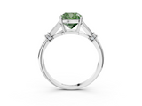 White gold Fancy Green Cushion  Brilliant Solitaire with Pave Band and Four-Prong Setting_23