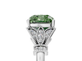 White gold Fancy Green Cushion  Brilliant Solitaire with Pave Band and Four-Prong Setting_25