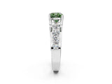 White gold Fancy Green Cushion  Brilliant Solitaire with Side Stones on a Pave Band and Four-Prong Setting_32