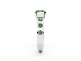 White gold Fancy Green Cushion Cut Brilliant Channel-Set Diamond Ring with Bezel Prong Setting_14