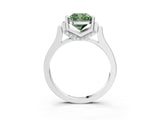 White gold Fancy Green Cushion Cut Brilliant Solitaire Diamond Ring with Channel Set Band and Bar Prong Setting_9